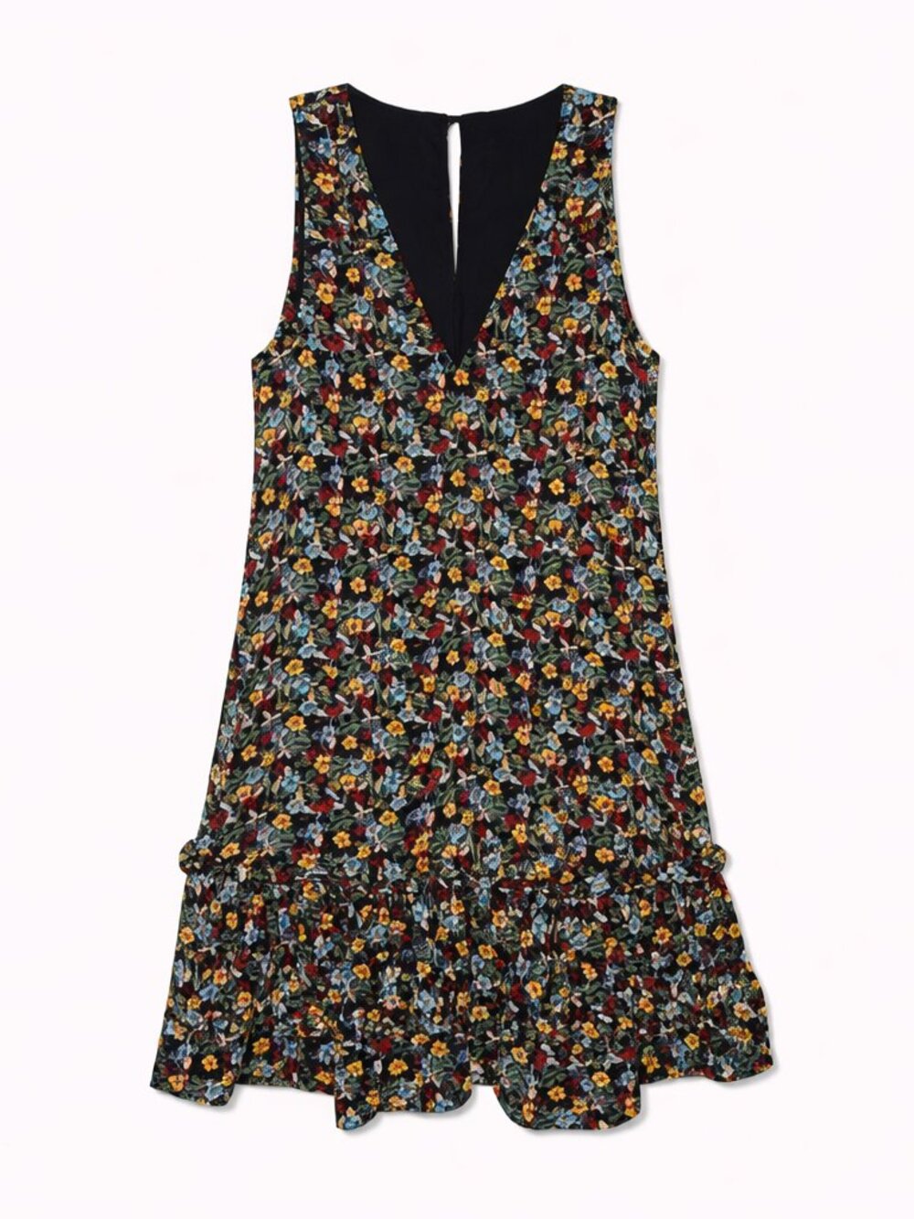 BCBG Floral Deep V-neck Mini Dress Size Small